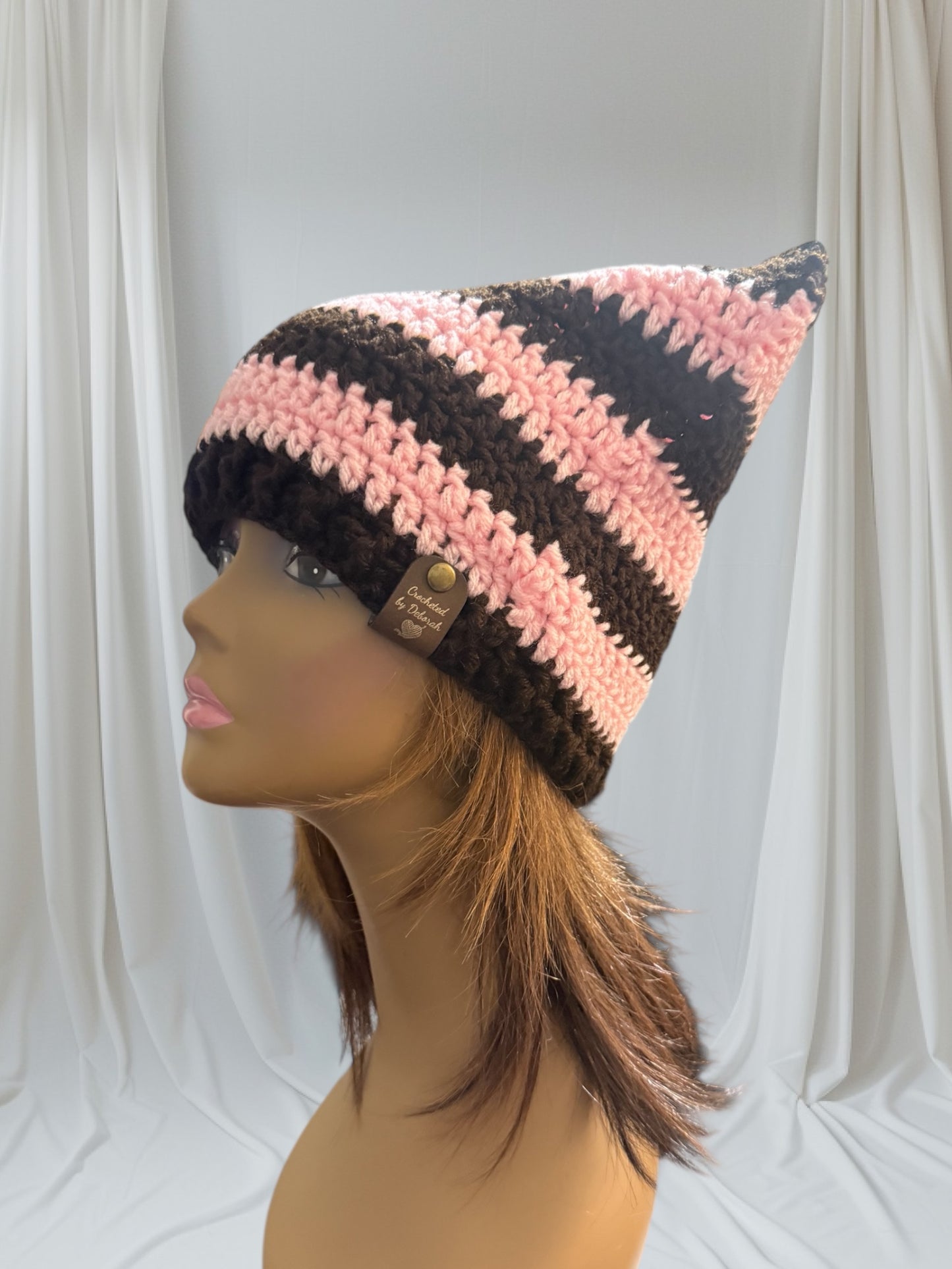 Kitty Cat Ear Striped Beanie