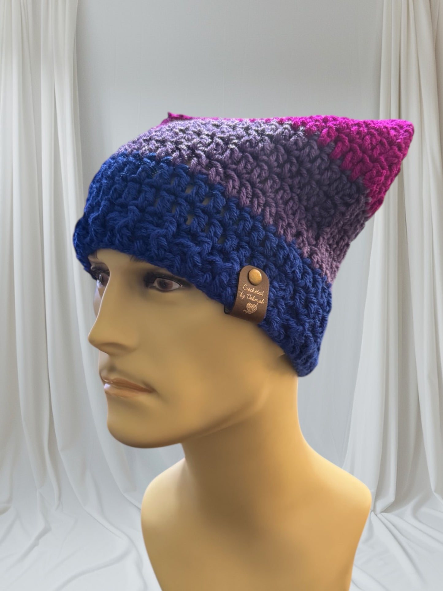 Kitty Cat Ear Striped Beanie