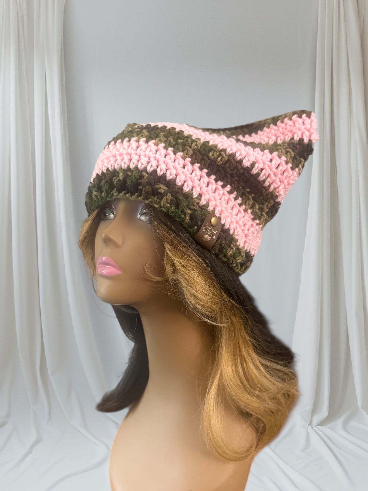 Kitty Cat Ear Striped Beanie