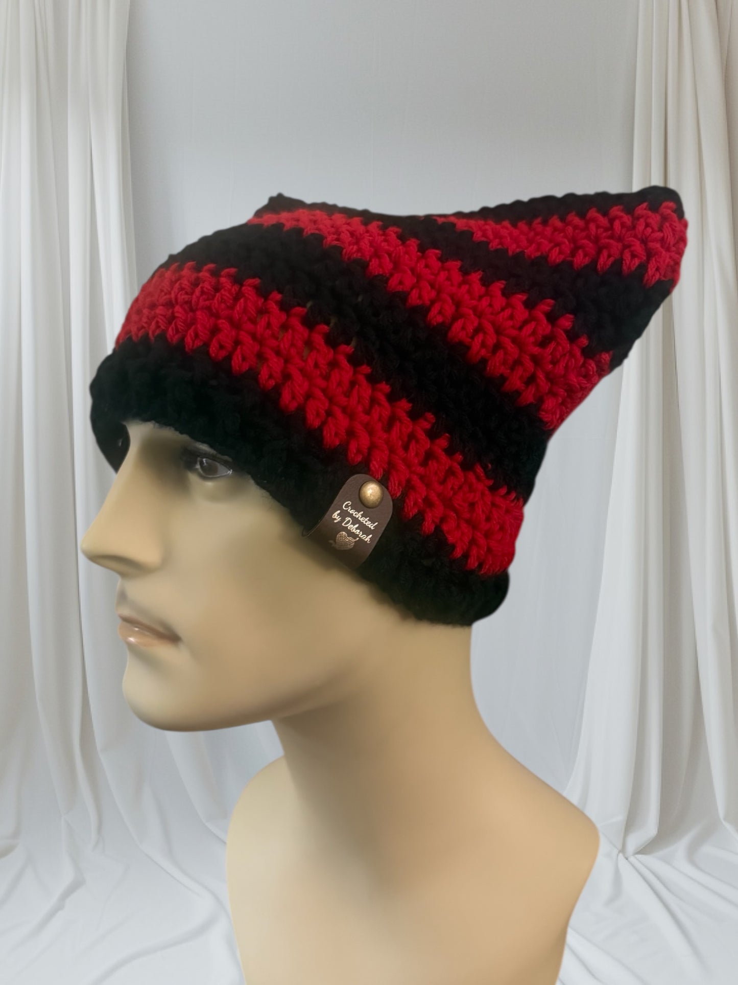 Kitty Cat Ear Striped Beanie