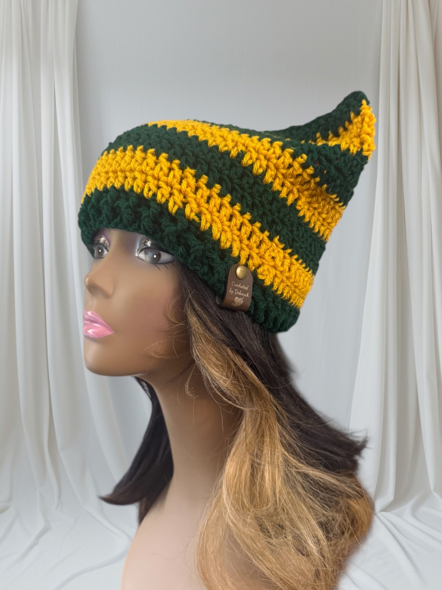 Kitty Cat Ear Striped Beanie