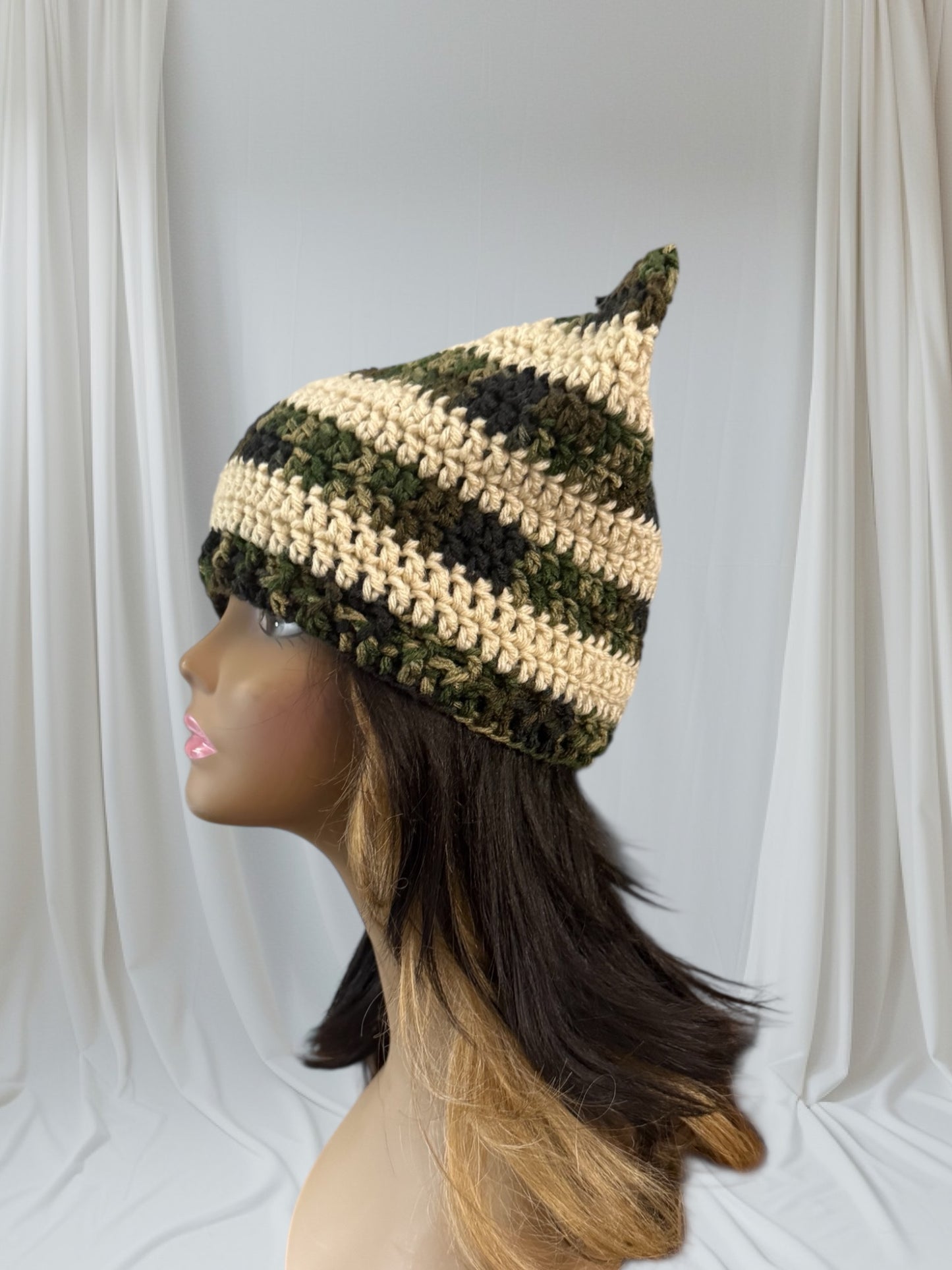 Kitty Cat Ear Striped Beanie