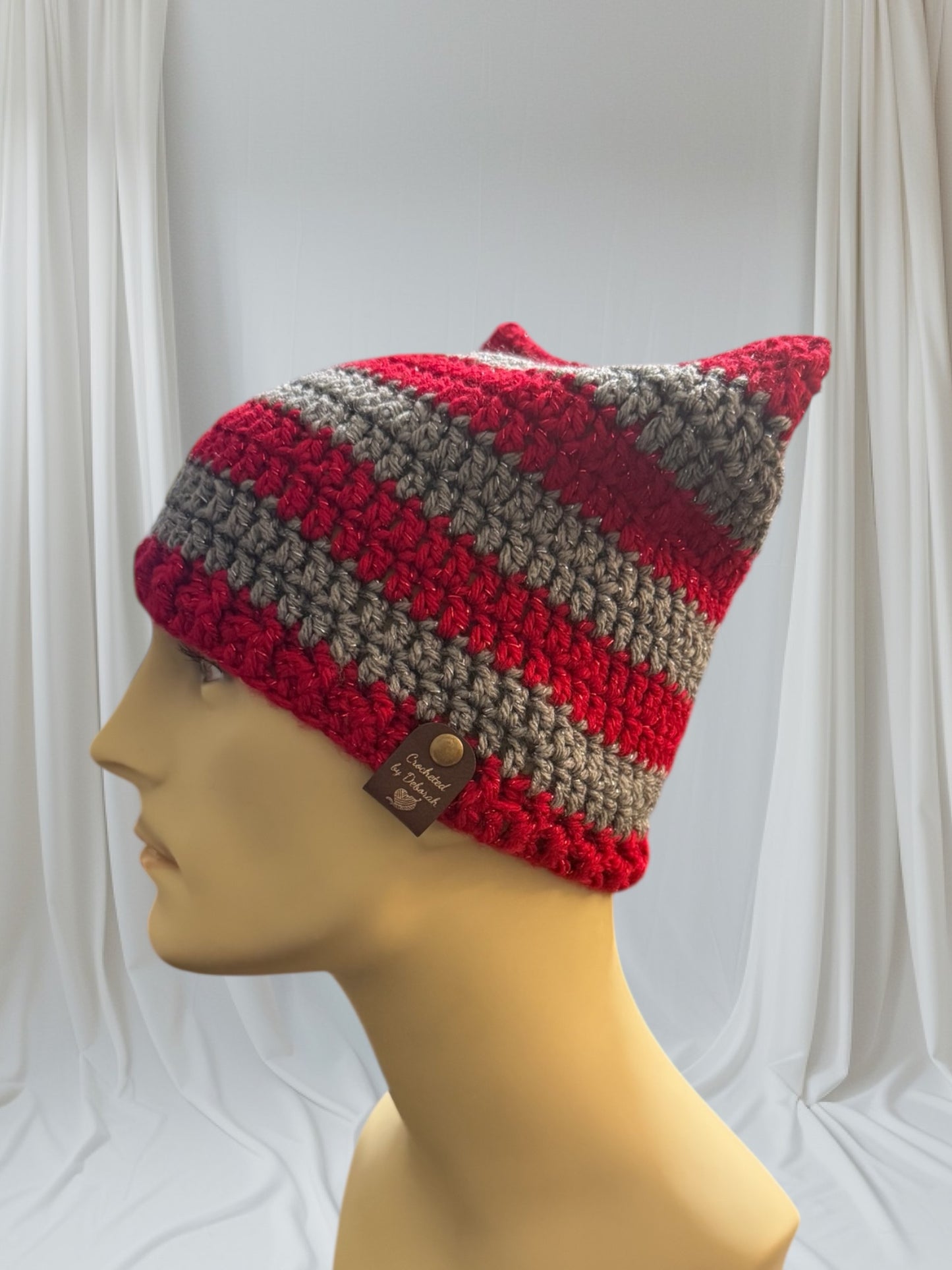 Kitty Cat Ear Striped Beanie