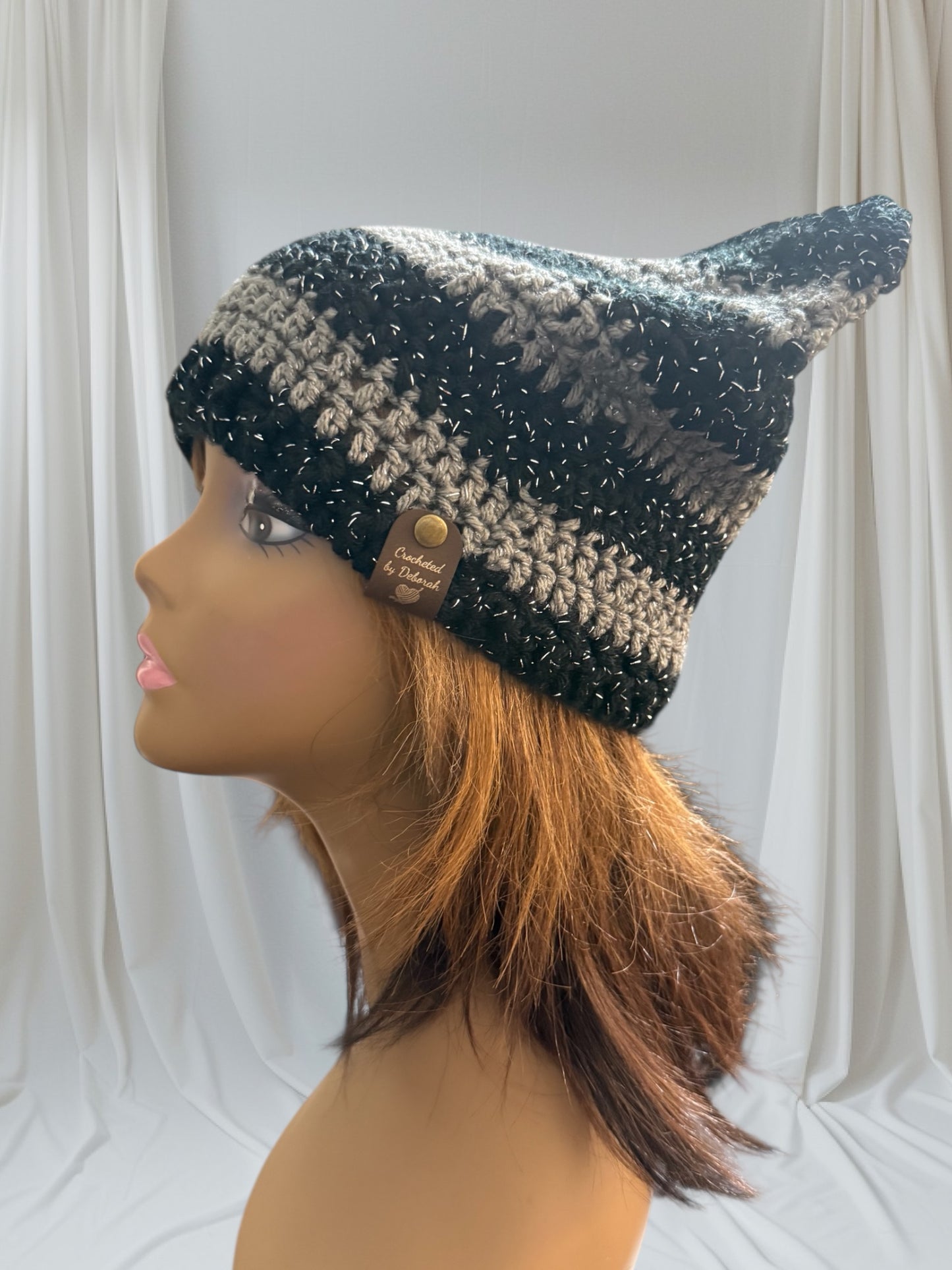 Kitty Cat Ear Striped Beanie