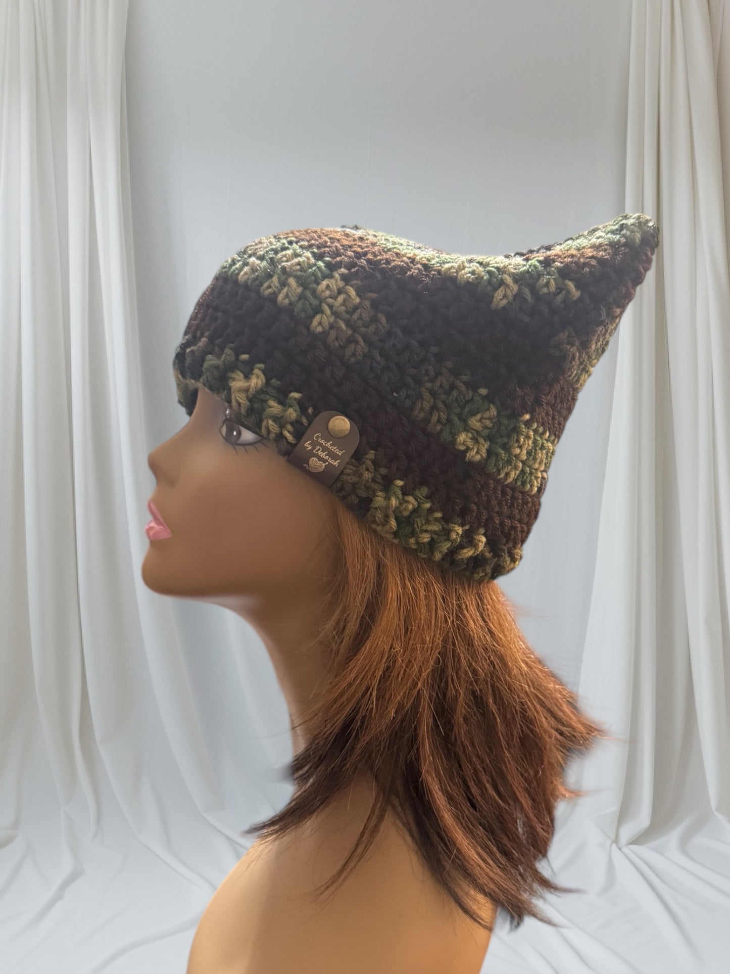 Kitty Cat Ear Striped Beanie