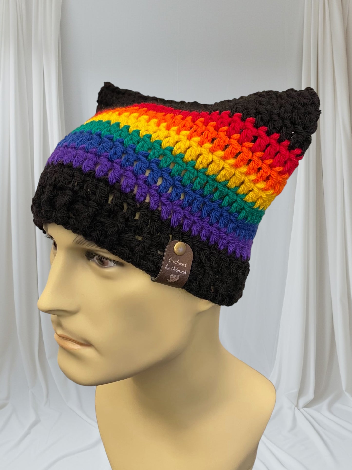 Kitty Cat Ear Striped Beanie