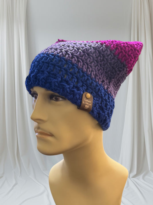 Kitty Cat Ear Striped Beanie