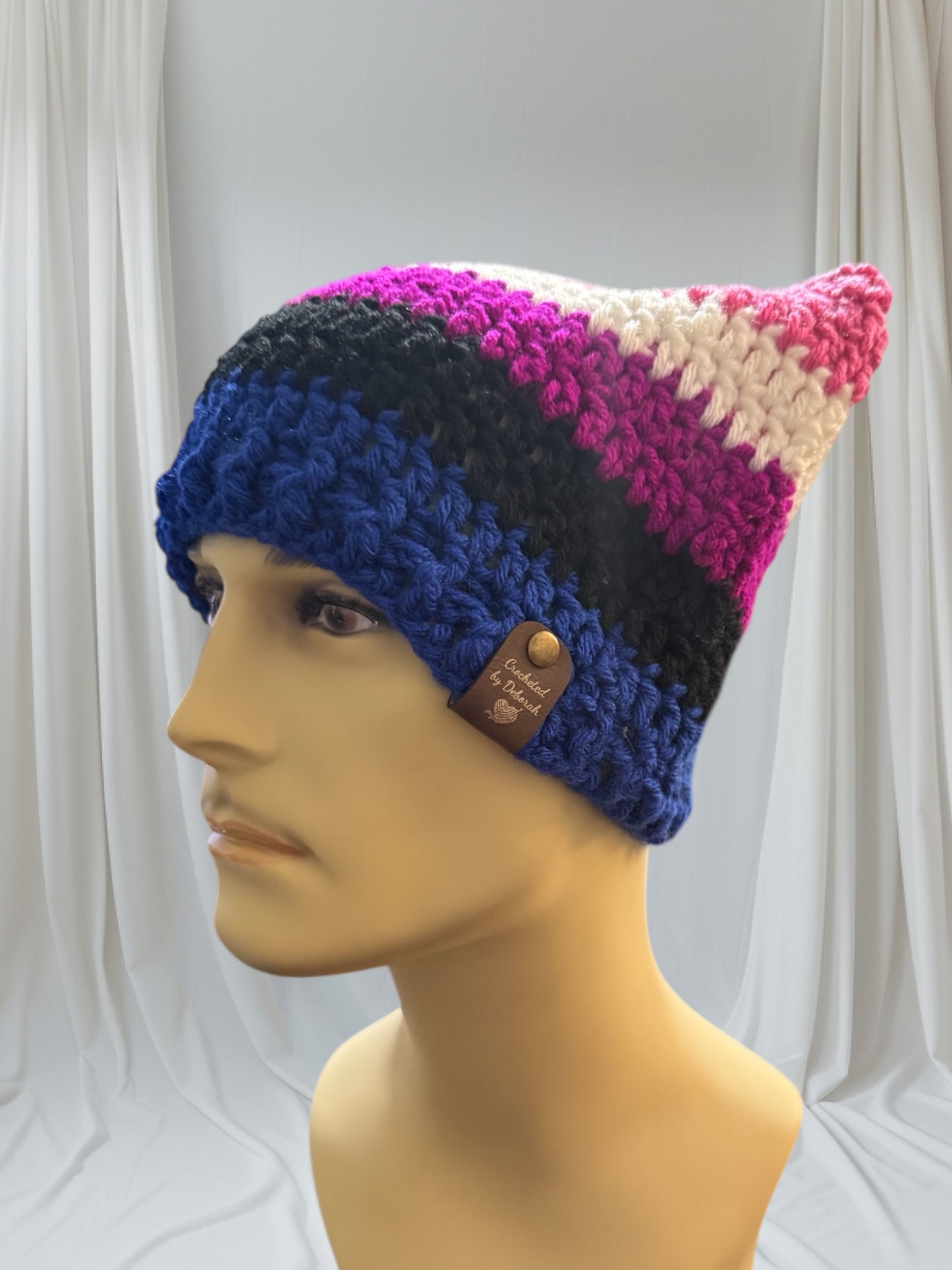 Kitty Cat Ear Striped Beanie