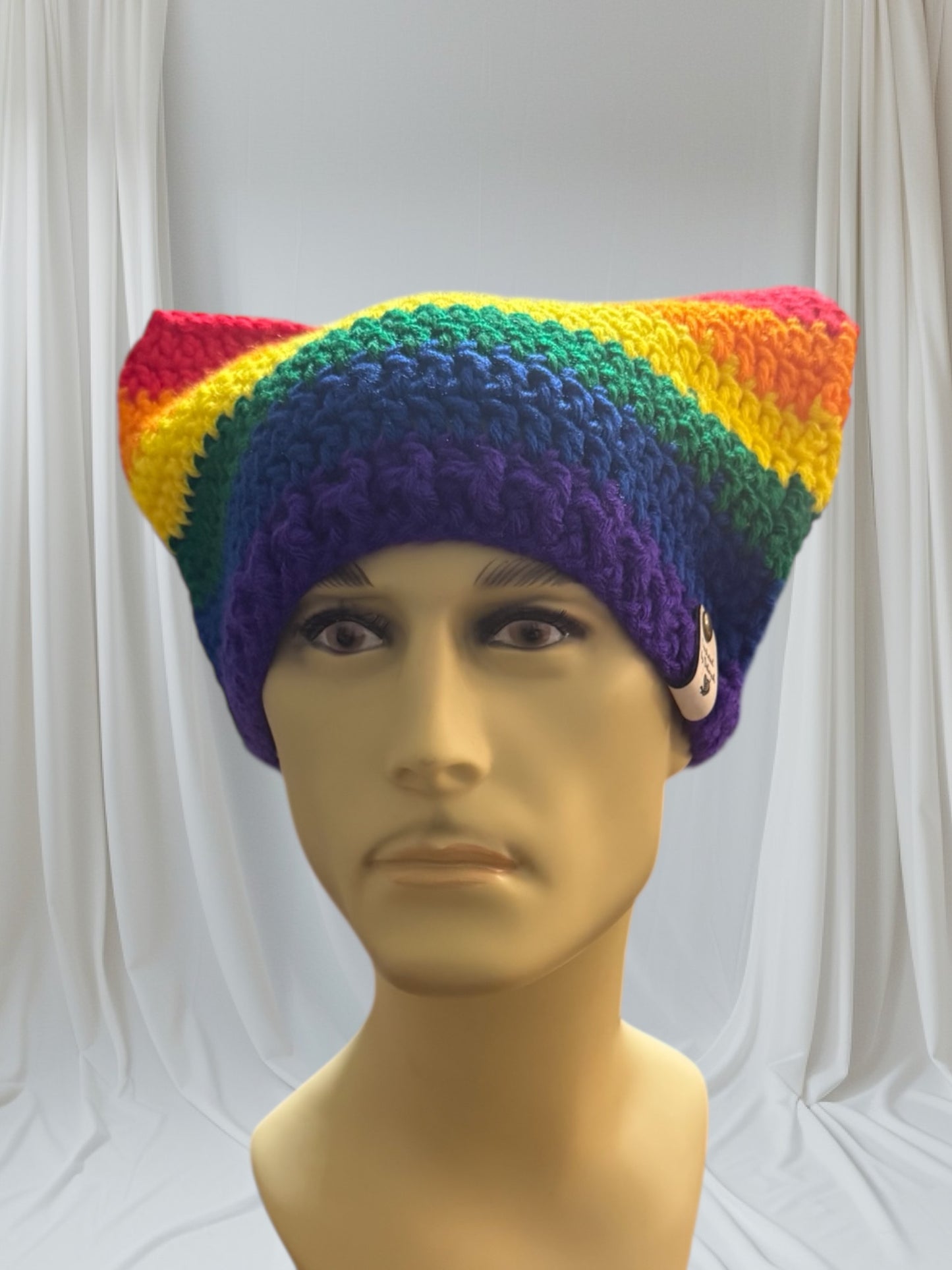 Kitty Cat Ear Striped Beanie