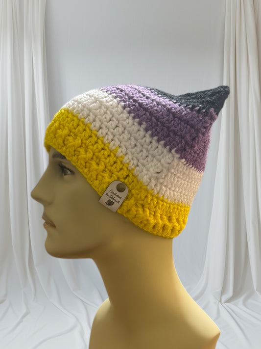 Kitty Cat Ear Striped Beanie