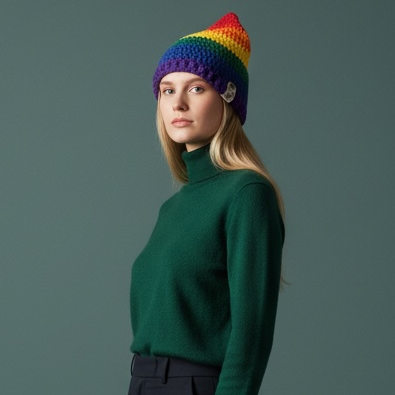 Kitty Cat Ear Striped Beanie