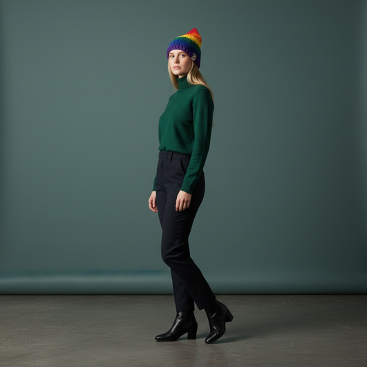 Kitty Cat Ear Striped Beanie