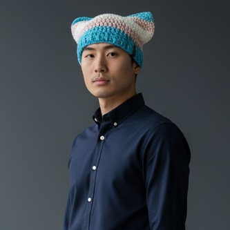 Kitty Cat Ear Striped Beanie