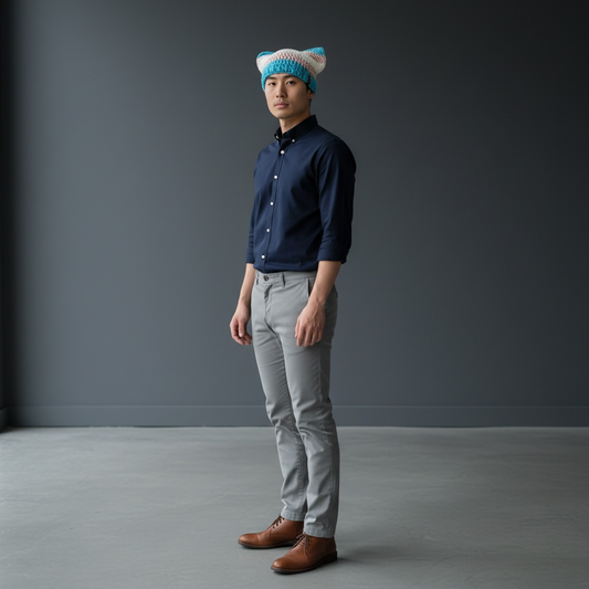 Kitty Cat Ear Striped Beanie