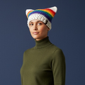 Kitty Cat Ear Striped Beanie