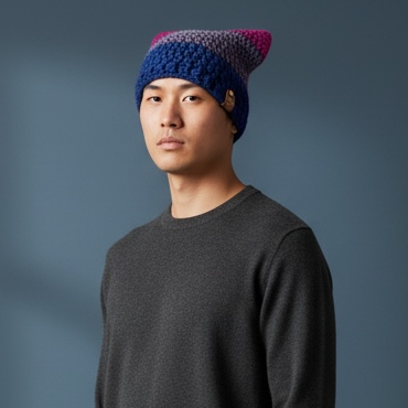 Kitty Cat Ear Striped Beanie