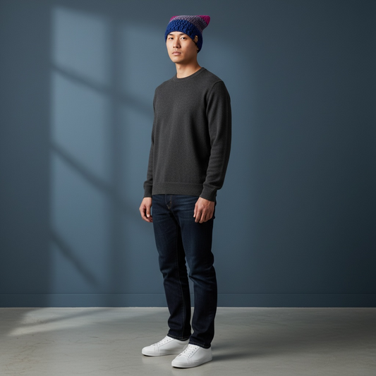 Kitty Cat Ear Striped Beanie