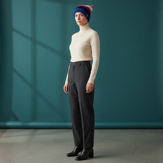 Kitty Cat Ear Striped Beanie