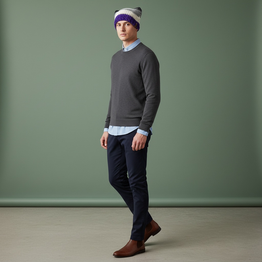 Kitty Cat Ear Striped Beanie