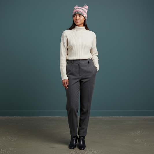 Kitty Cat Ear Striped Beanie