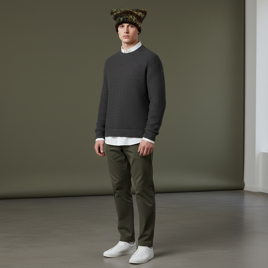 Kitty Cat Ear Striped Beanie