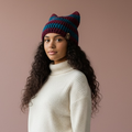 Kitty Cat Ear Striped Beanie