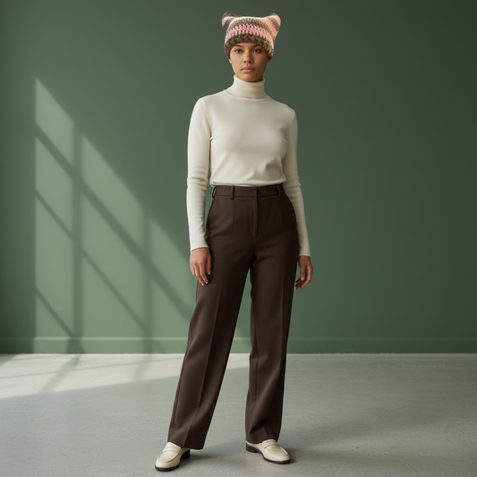 Kitty Cat Ear Striped Beanie