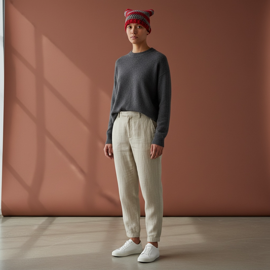 Kitty Cat Ear Striped Beanie