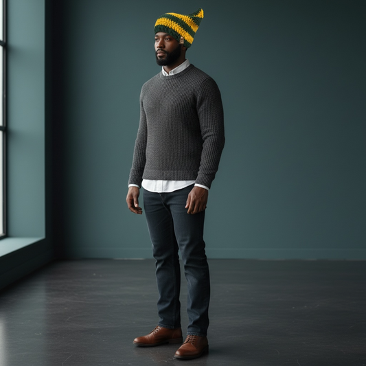 Kitty Cat Ear Striped Beanie