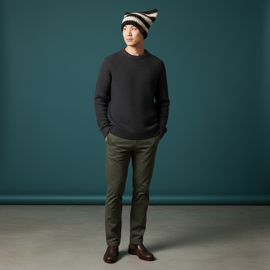 Kitty Cat Ear Striped Beanie