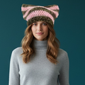 Kitty Cat Ear Striped Beanie